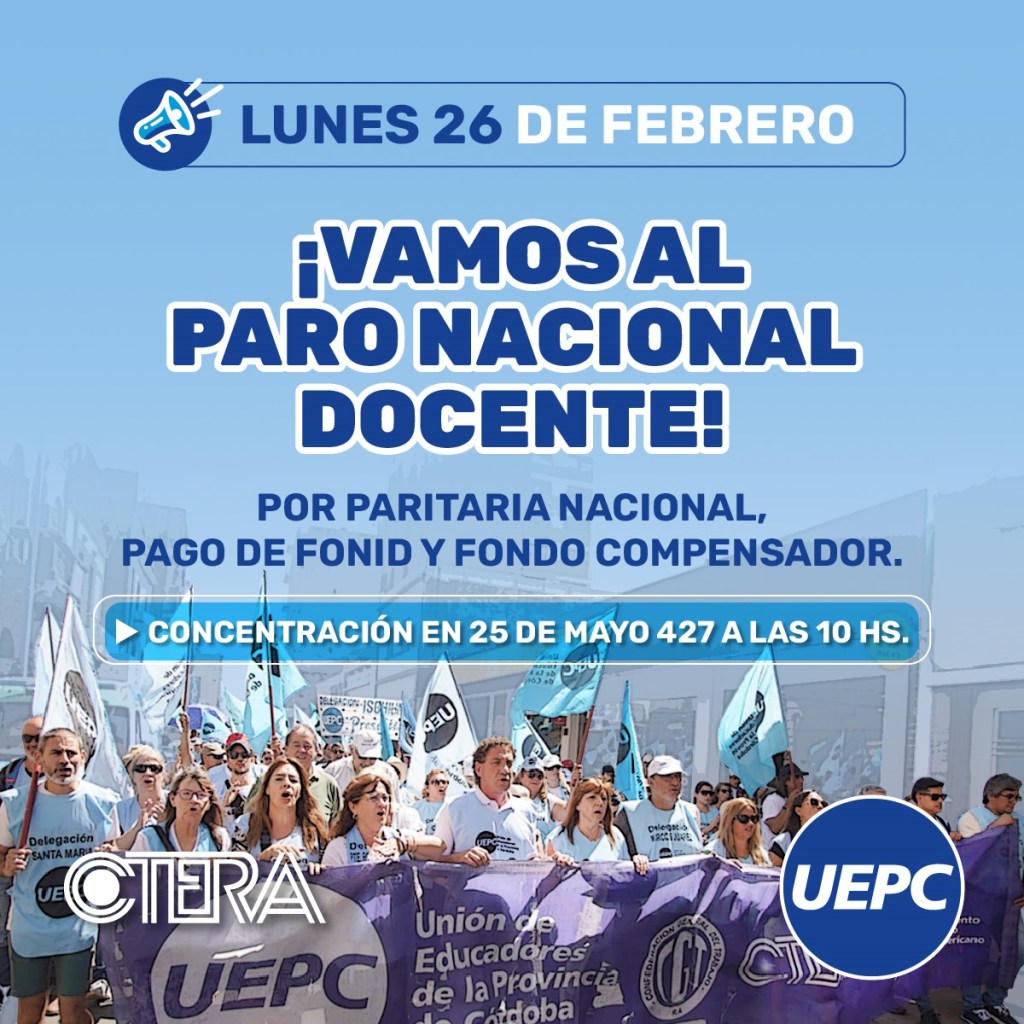 70% de acatamiento al paro docente en&nbsp;Córdoba