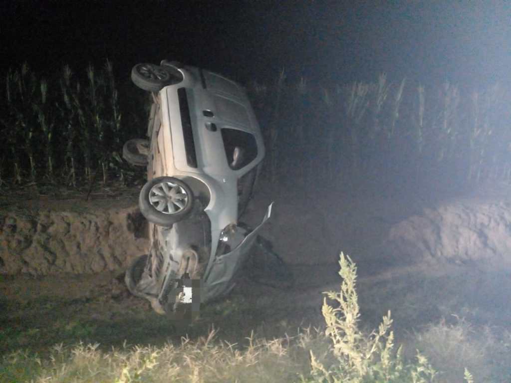 Un vehículo volcó en zona rural de Calchín&nbsp;Oeste